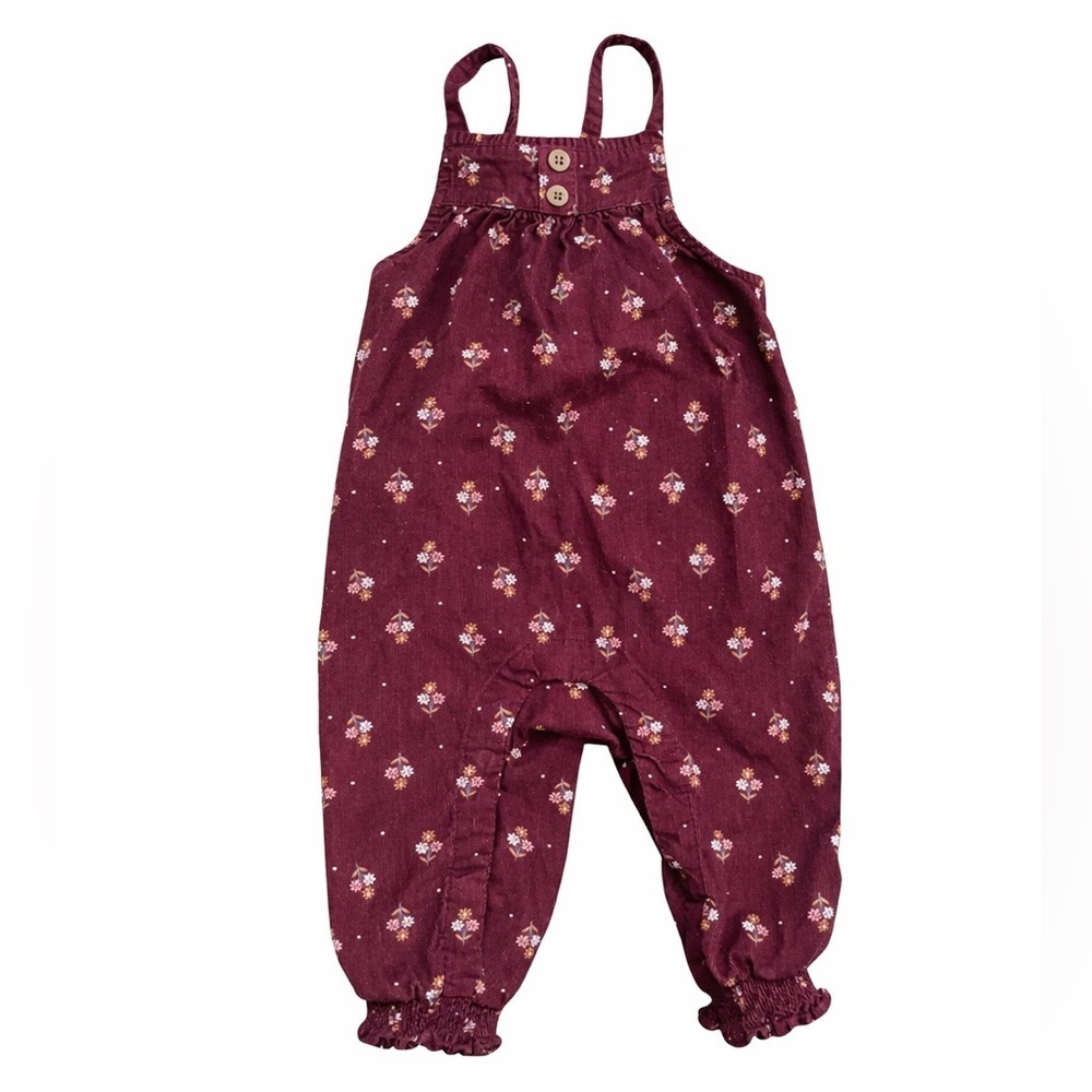 Anko Baby Floral Corduroy Romper 3–6 Months Burgundy